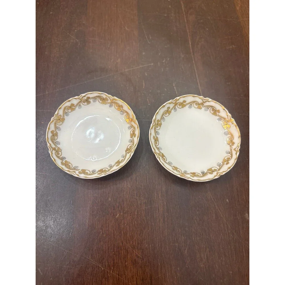 H&C Limoges Gold Clover Leaf Schleiger Butter Pats